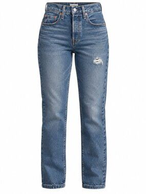 NWT Levi’s Premium 501 Skinny High Rise Distressed Blue Button Fly Jeans W25 L28